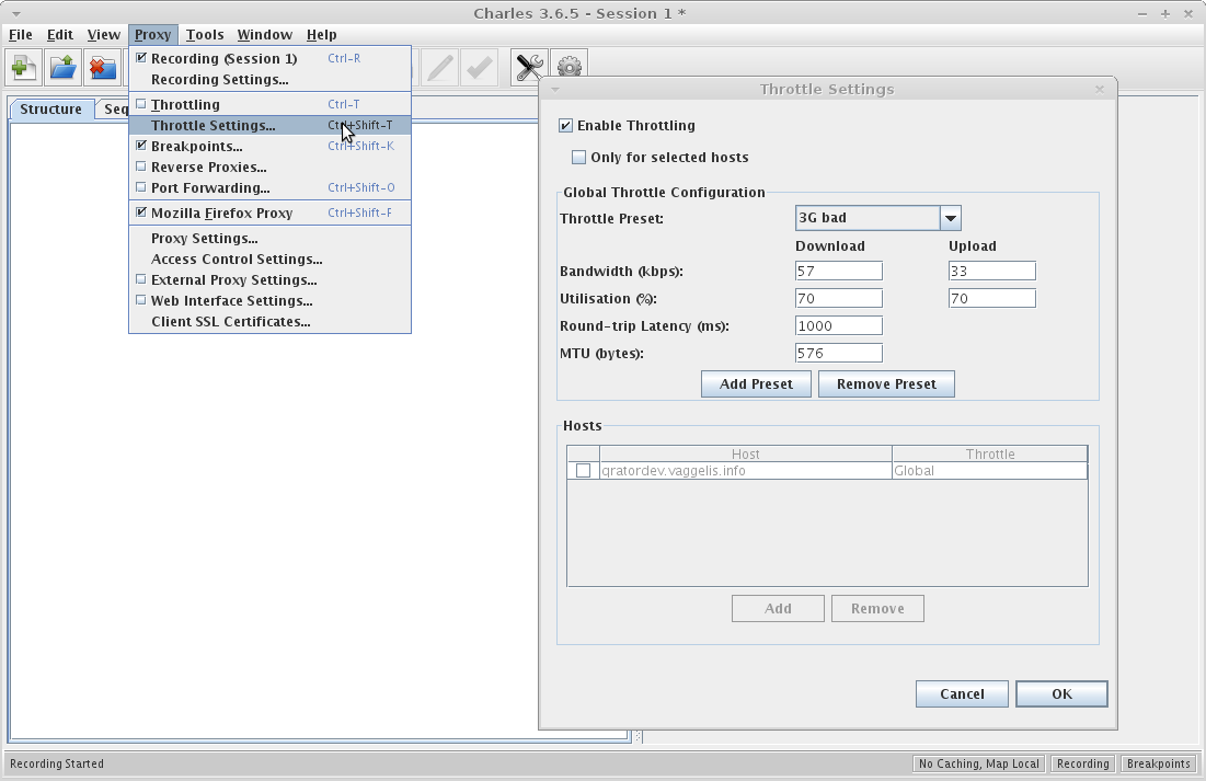 1101 x 713 · 56 kB · png, Charles Proxy for iOS development – simulating 3g1101